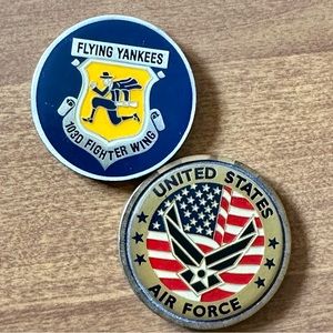 2 Vintage Air Force, ANG, warthog challenge coins